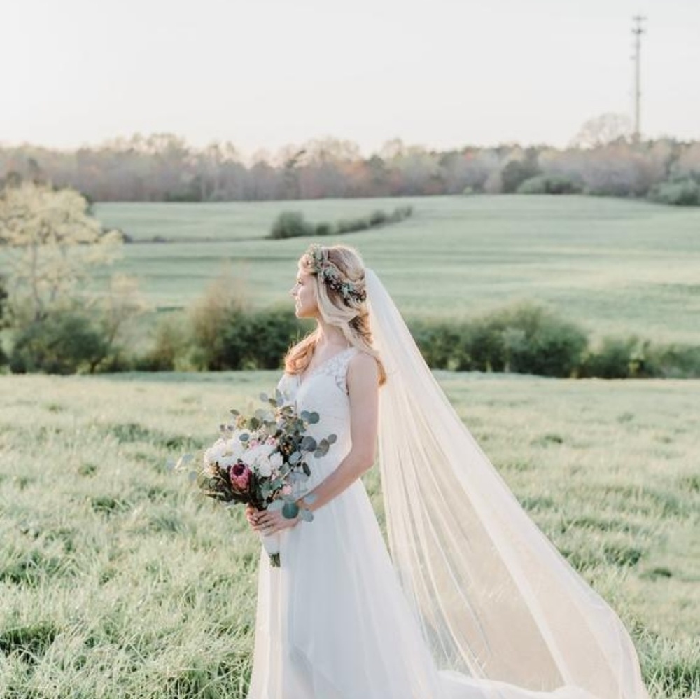 NEW Handmade Soft English Net Wedding Veil - Picture 2 of 8
